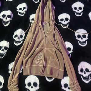 Juicy Couture beige Zip-Up Hoodie